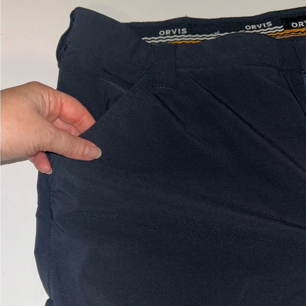ORVIS mens Jackson Quick-Dry pants black hip‎ zipper pocket size 42W, 30L